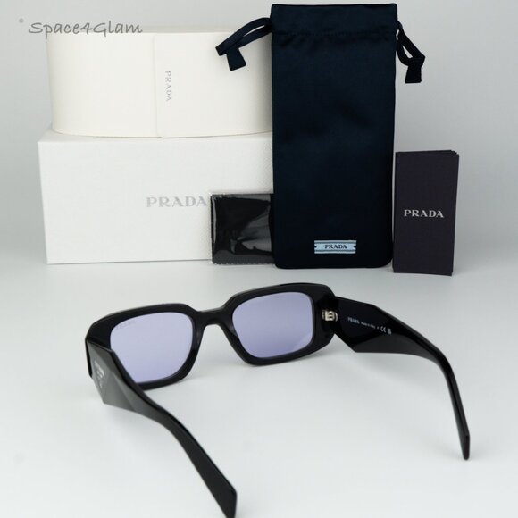BRAND NEW Prada PR17WS 16K40J Black Violet Rectangle Unisex Sunglasses - Picture 8 of 8